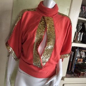 BEBE wool and sequins top